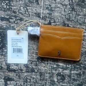 HOBO Charmed Card Case in Tan Leather